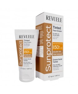Derma Focus Sunprotect Tinted Face Cream – Golden Tint, Spf 50+. Προηγμένη πολυλειτουργική καθημερινή ενυδατική κρέμα με χρώμα και SPF 50.