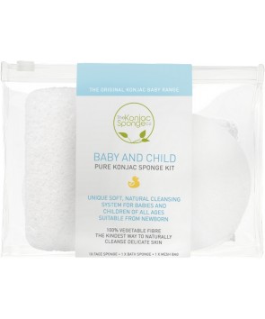The Konjac Sponge Premium Baby and child duo pack with mesh bag